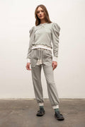 Striped Jogger + Puff Sleeve Sweater Set