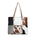 MULTI PATCH COWHIDE TOTE BAG - S-1163