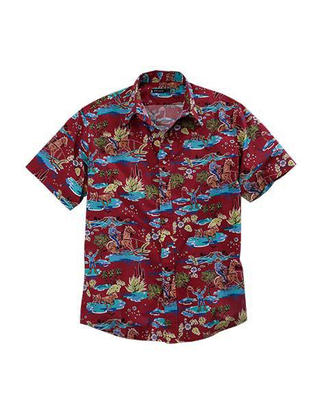 MENS S/S SHIRT  TIN HAUL Y/D ALLOVER PRINT -SNAP  00621 HAWAIIAN RODEO PRINT  10-002-0064-0341