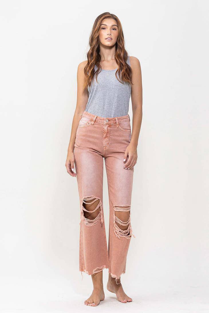 90'S VINTAGE CROP FLARE - BRANDIED MELON