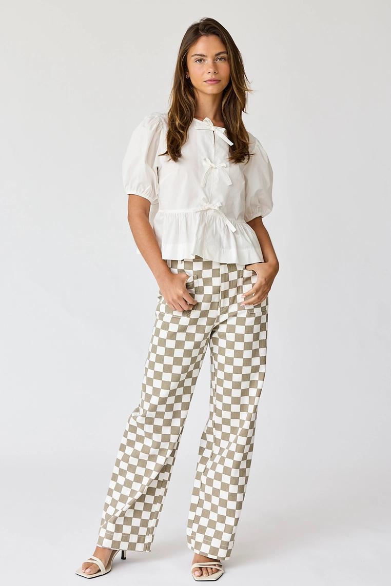 Hailey Bow Tie Detailed Blouse - White