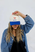 KAXI BOW TRUCKER HAT - BLUE WITH RED BOW