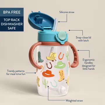 Itzy Sips™ - Straw Cup with Snap-Close Lid - GIDDY UP