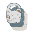 Cotton Muslin Classic Bib 3 Pack - Farmyard