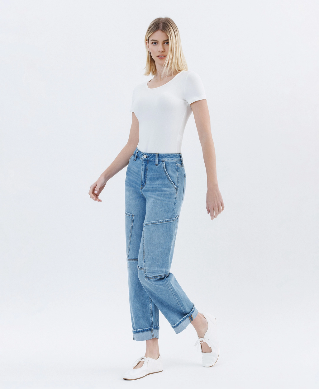 Super High Rise Utility Barrel Leg Jeans | AUGUSTINE