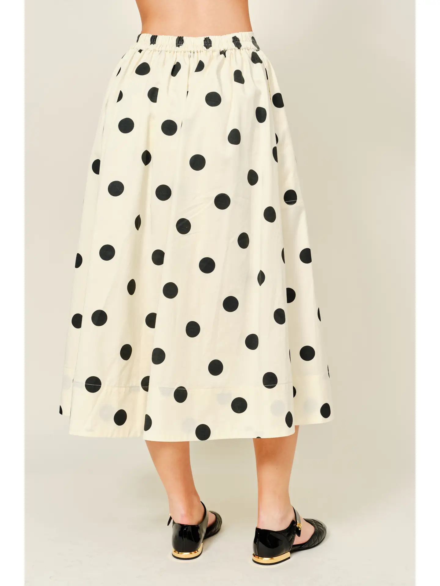 Dot Print Midi Full Skirts
