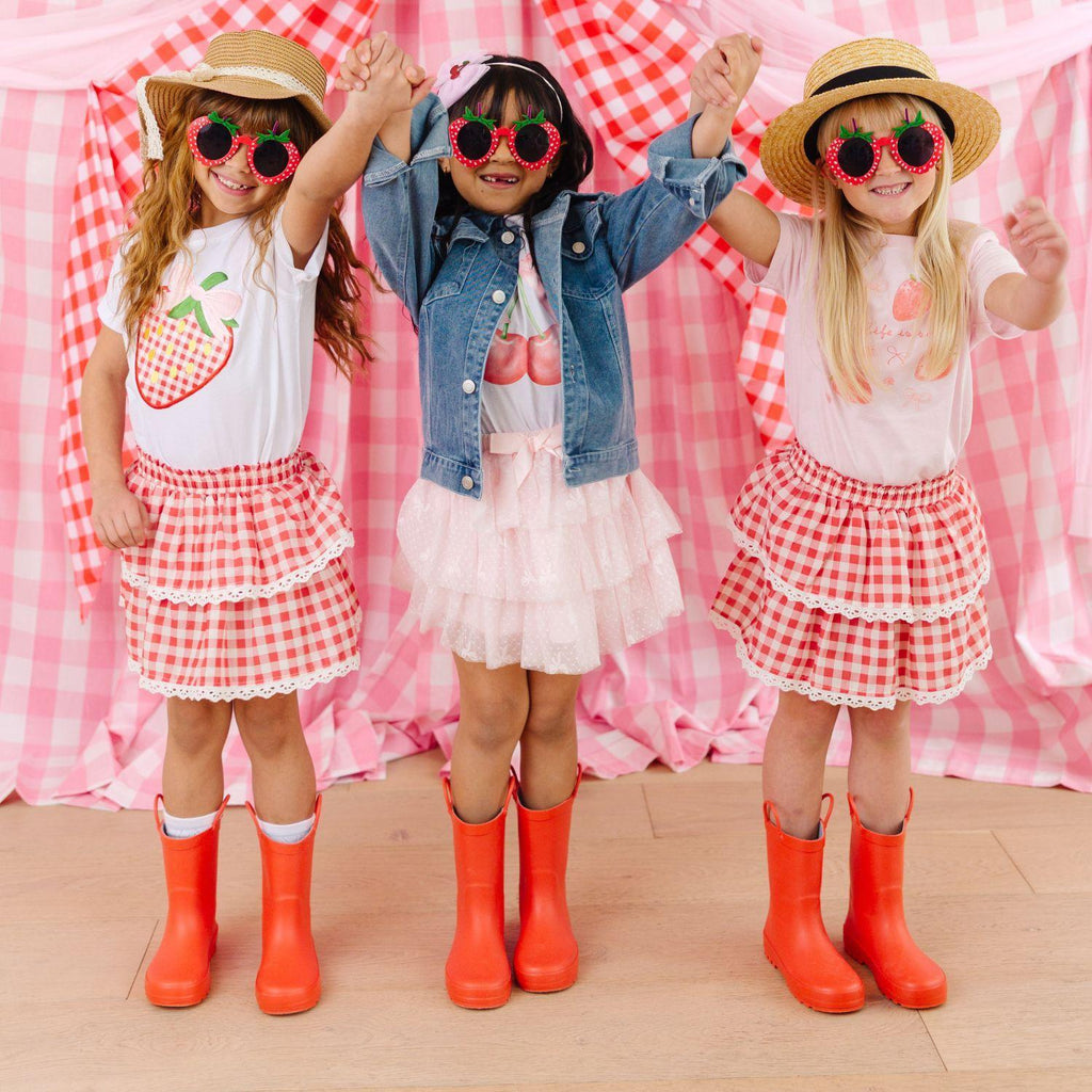 Strawberry Patchwork Short Sleeve T-Shirt - Kids Clothes