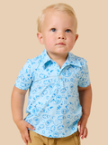 Boys Blue Western Bandana Knit Short Sleeve Performance Polo