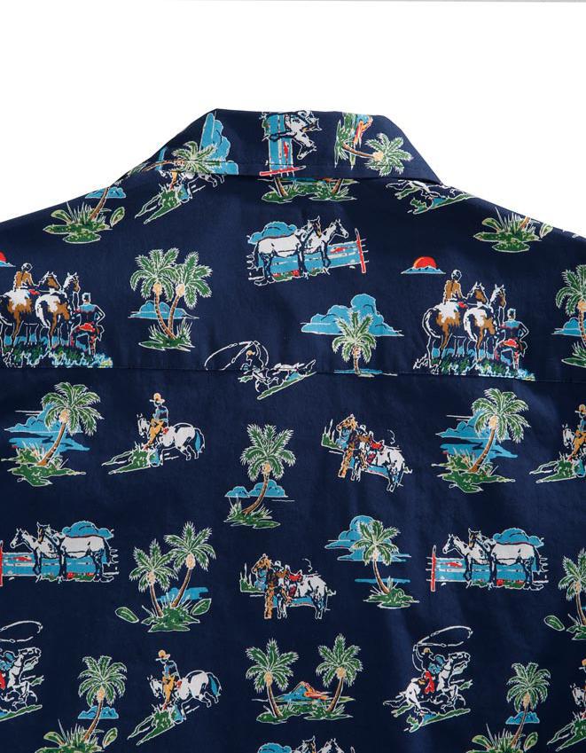 MENS L/S SHIRT TIN HAUL Y/D ALLOVER PRINT - SNAP 01070 COWBOY TROPICS 10-001-0064-0216 BU