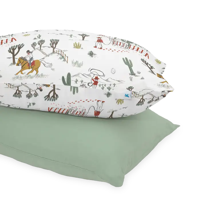 Cotton Muslin Pillowcase 2 Pack - Cowpoke
