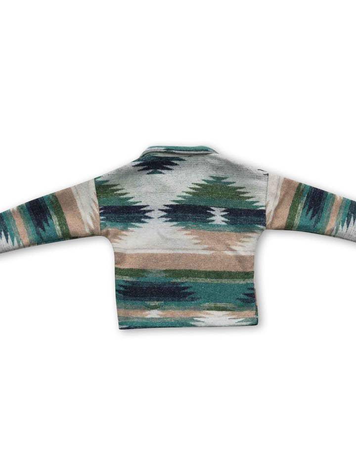 KIDS AZTEC PRINTED SHACKET - BLUE, GREEN