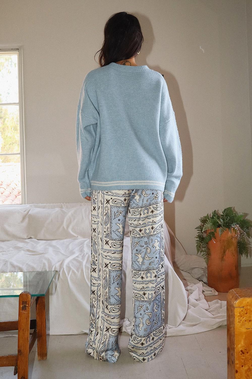 SEE YOU COWBOY PULLOVER SWEATER - BLUE