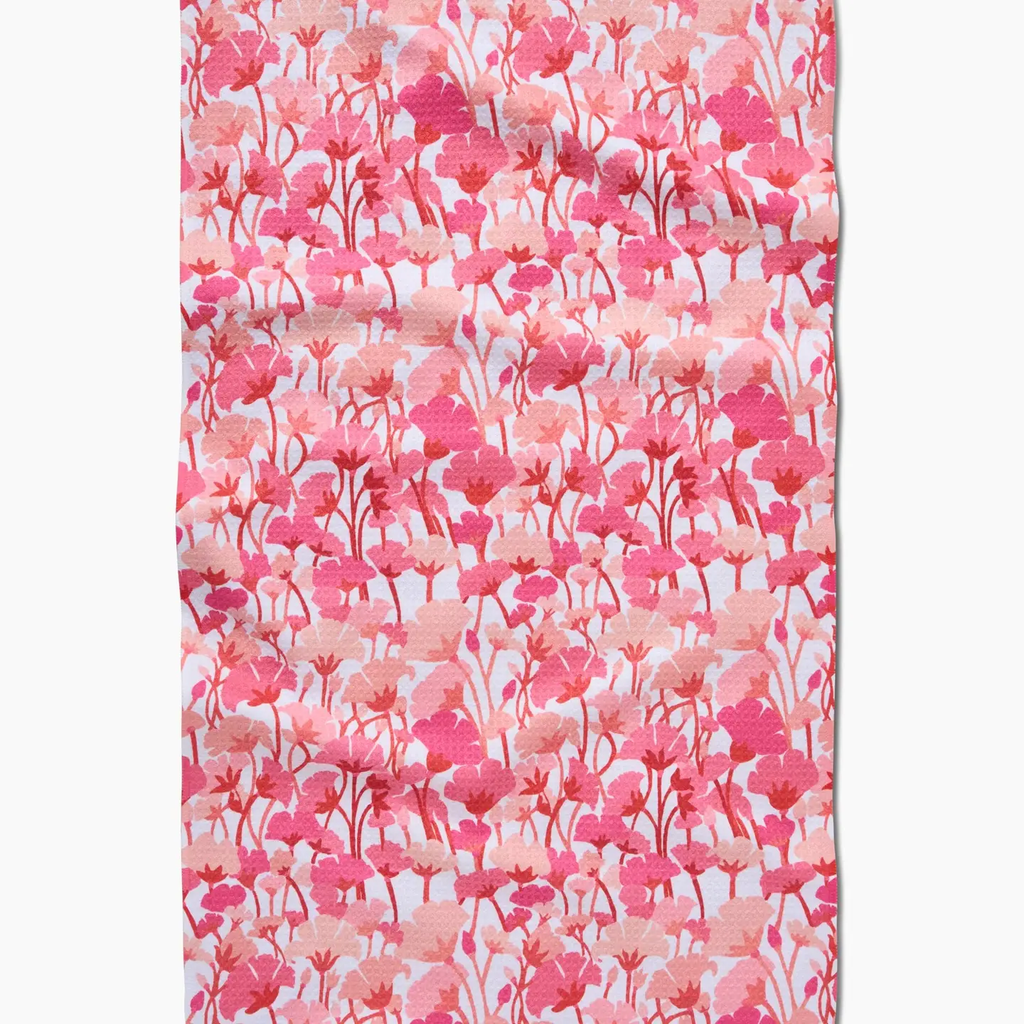 Pink Florals Tea Towel