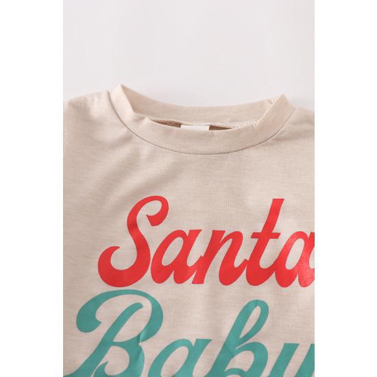 WHITE SANTA BABY BUTTOM ROMPER