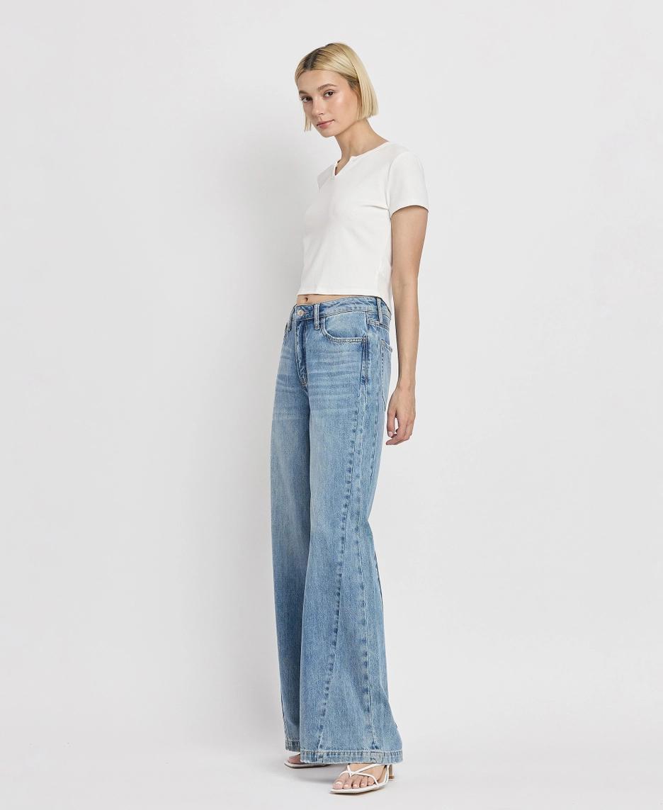 High Rise Seam Detail Wide Leg Jeans | Fulfillment
