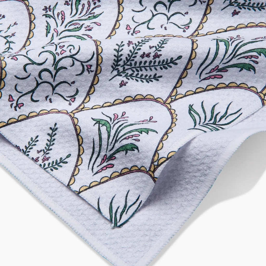 Floral Scallops Tea Towel