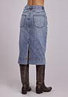 Women's Cotton/Spandex Denim Midi Skirt - 11-060-0202-7041