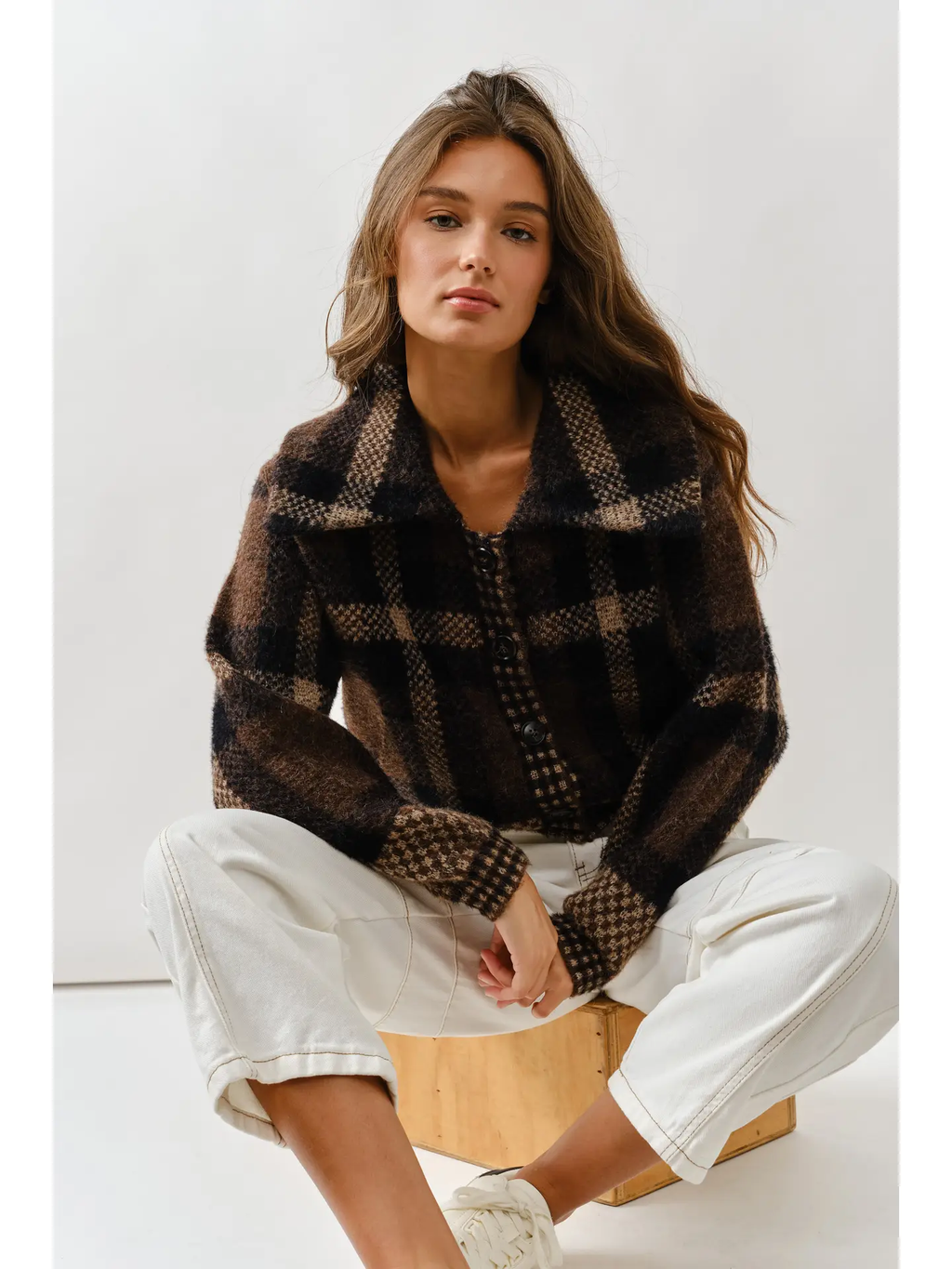 Plaid Button Down Cardigan