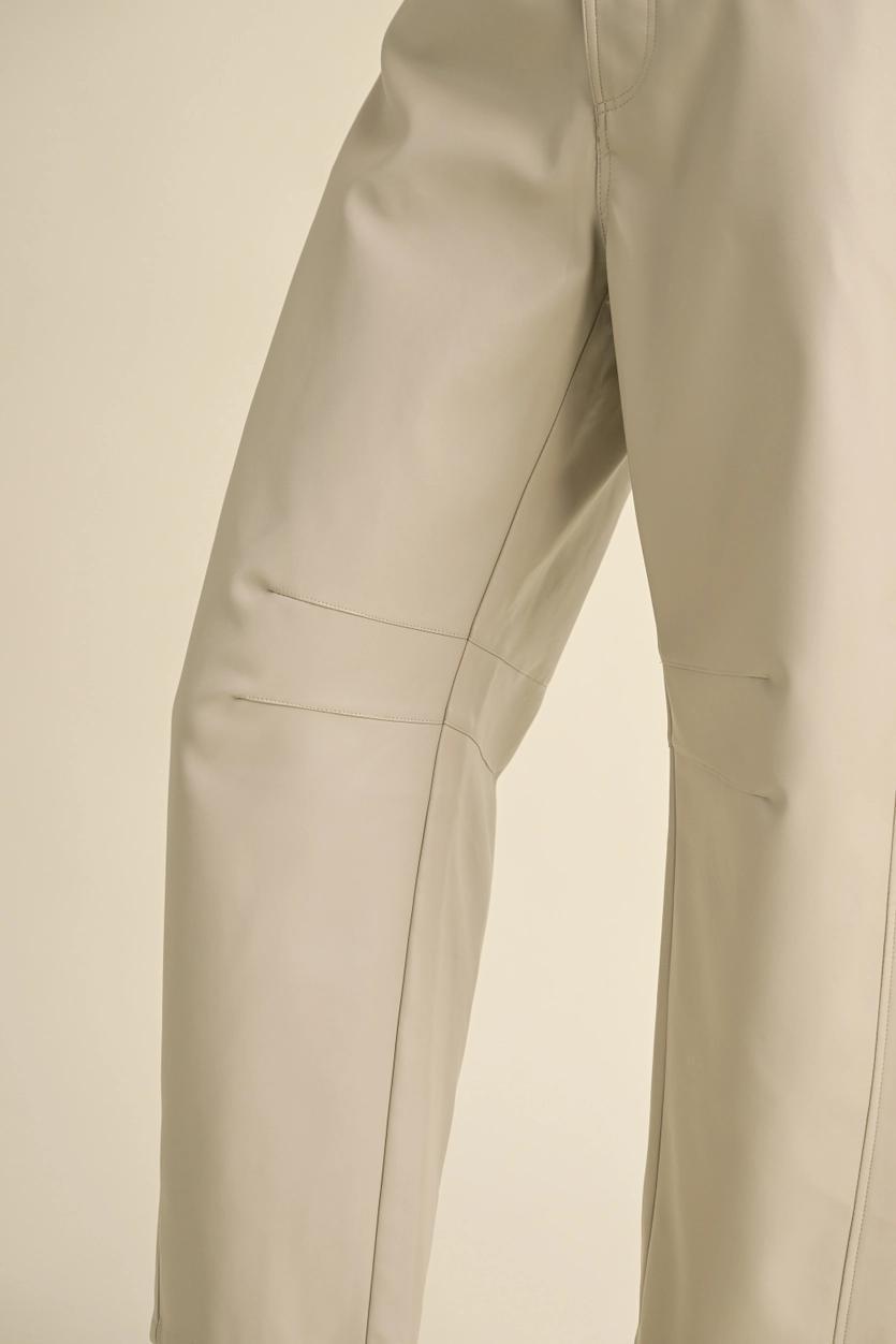 Pleather Barrel Pants - Sand