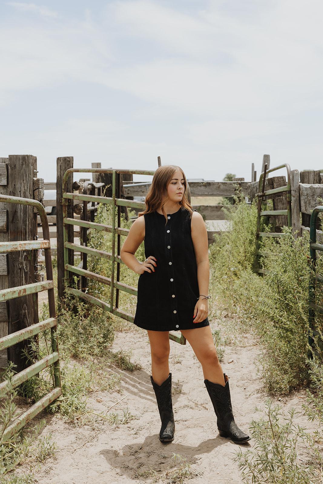Sleeveless Round Neck Button Down Denim Mini Dress