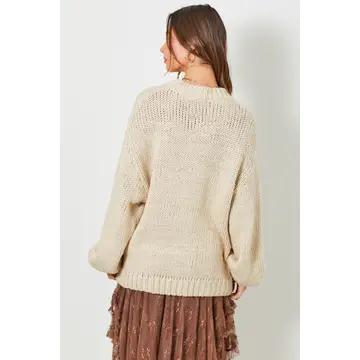 Cowboy Boots with Ribbon Knit Sweater