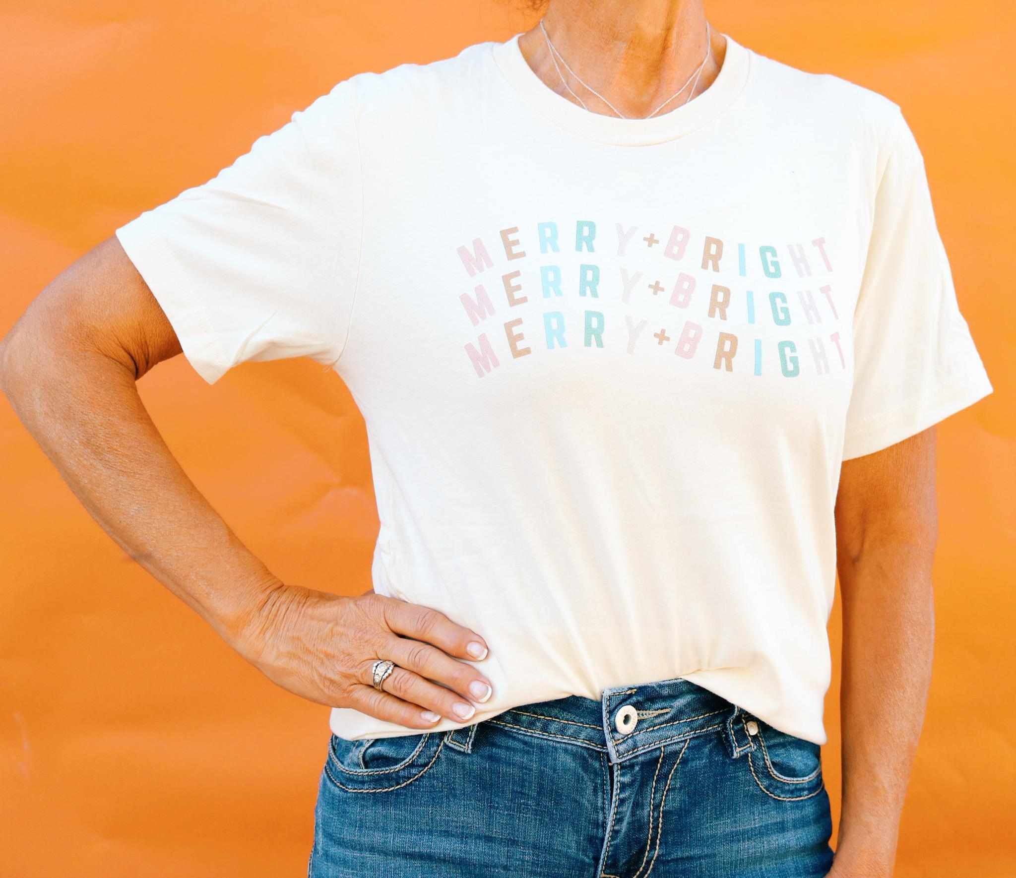 MERRY & BRIGHT RETRO T SHIRT