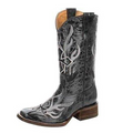 TN BLACK FLAMES & CROSS EMBROIDERY SQ TOE E1108