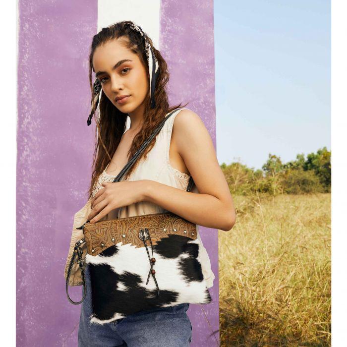 Myra Regal Handbag Canvas & Hairon Bags - S-3373