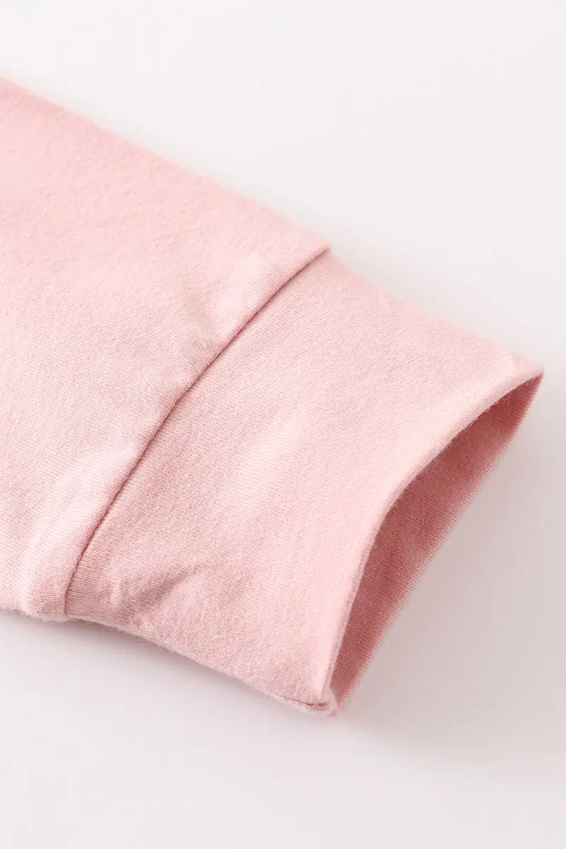 PINK COW RUFFLE GIRLS PANT SET