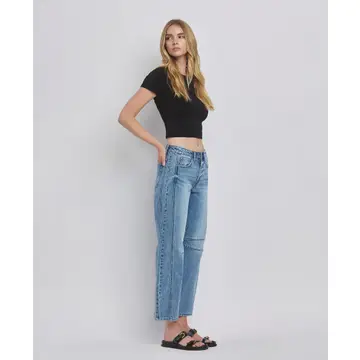 High Rise Barrel Leg Jeans - TINGLE
