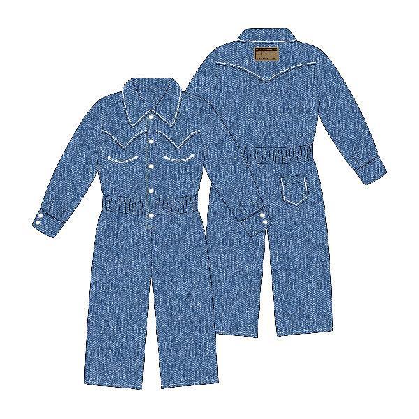 WESTERN DENIM LONG - SLEEVE ROMPER