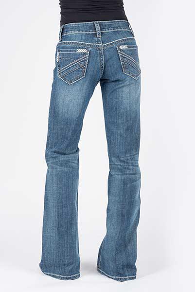 WOMENS JEAN 214 FIT TROUSER STYLE GREY W/CHEVRON BACK PKT 11-054-0214-0201 BU