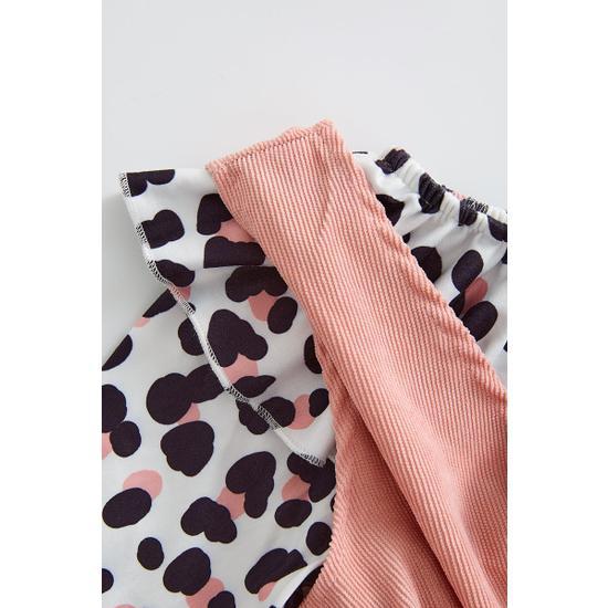 LEOPARD RUFFLE TOP WITH DRESS OUTFIT
