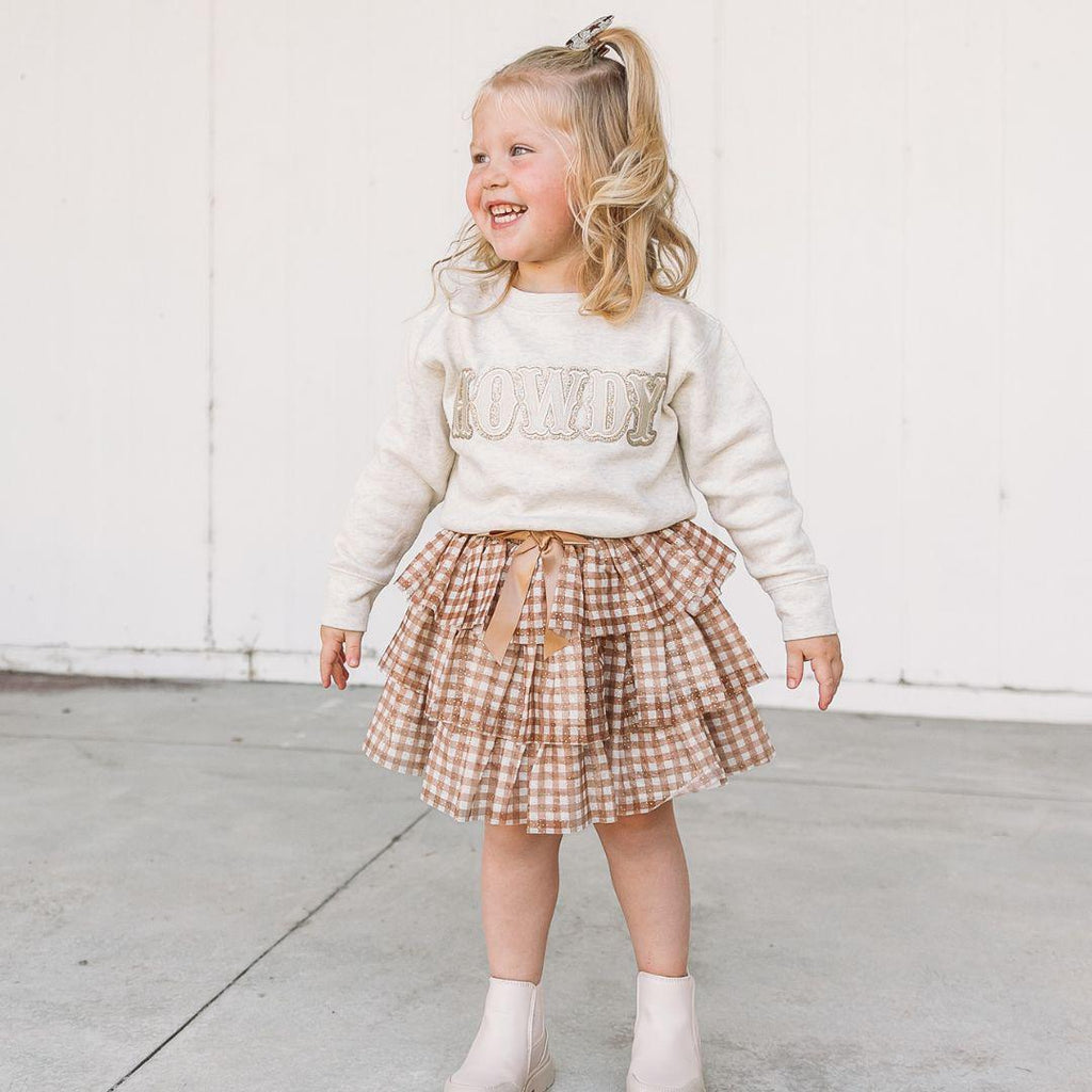 Howdy Patch Sweatshirt - Natural - Western Apparel