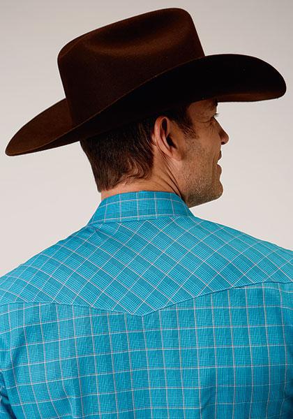 MENS L/S SHIRT SNAP WOVEN PLAID 01-001-0101-6074