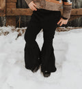 GIRLS BLACK BELL RUFFLE PANTS