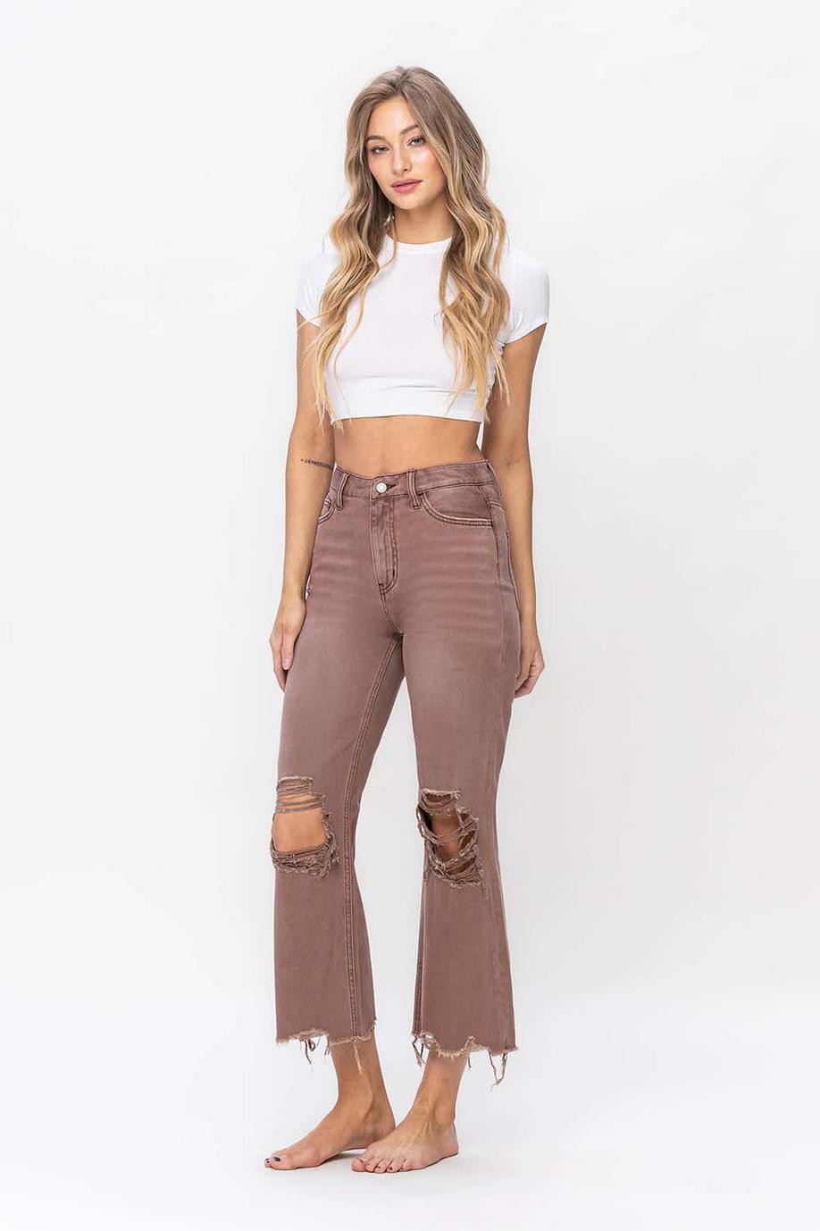 90'S VINTAGE CROP FLARE - AZTEC