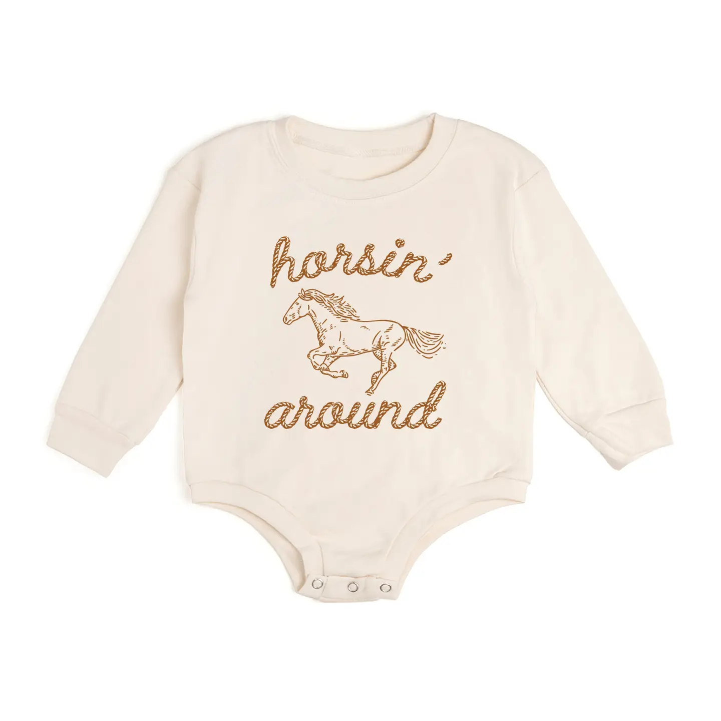 Horsin' Around Western Long Sleeve Romper - Boys Clothing