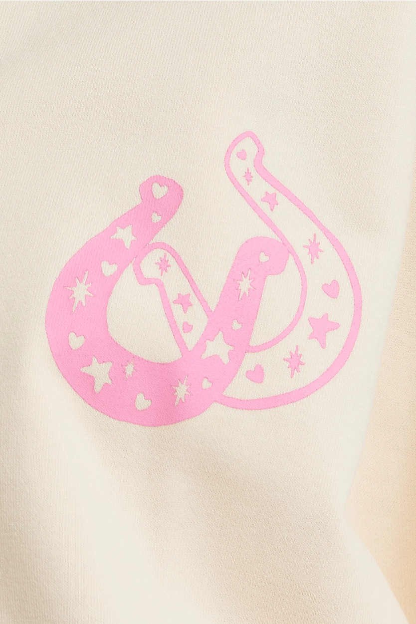 "Coastal Cowgirl" Printed Crew Neck Oversized Sweatshirt