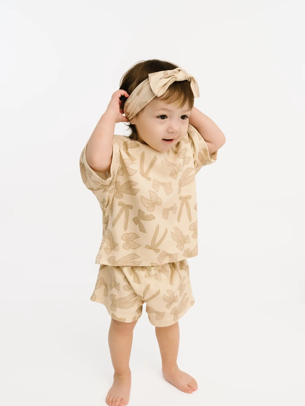 Neutral Bows Slouchy Set