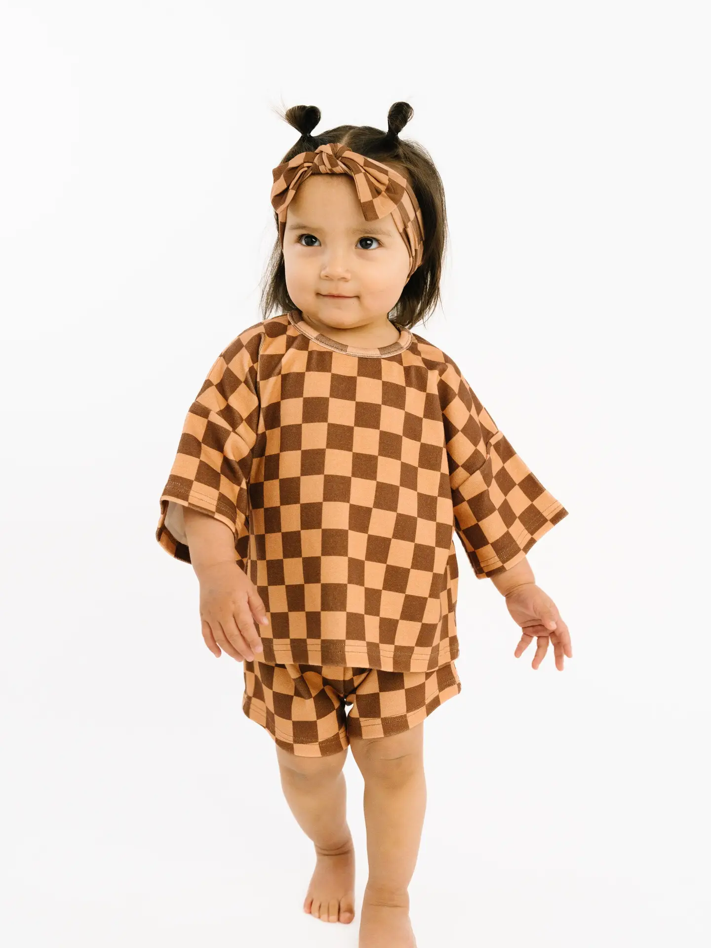 Espresso Checkered Slouchy Set