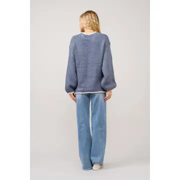 Bow Embroidered Loose Fit Sweater