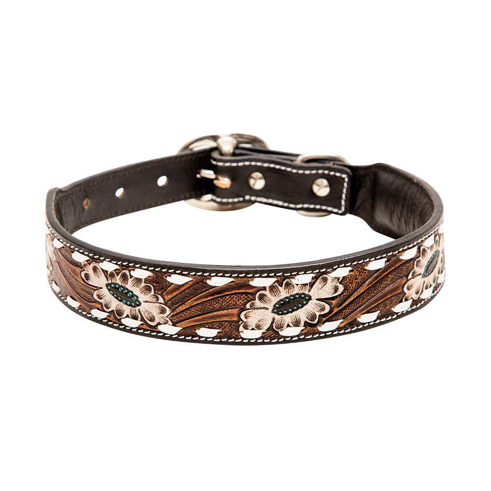 Hotshots Hand-Tooled Leather Dog Collar S-6889