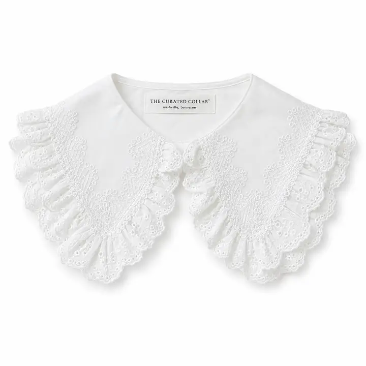 Chelsea White Ruffled Eyelet Statement Collar