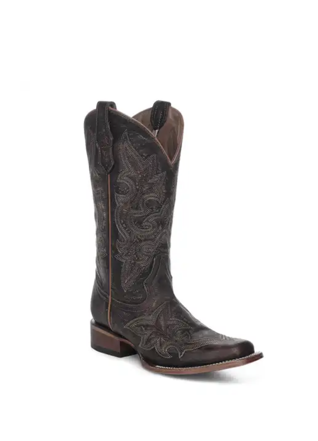 WOMEN'S CIRCLE G BROWN EMBROIDERY BROWN EMBROIDERY SQUARE TOE WESTERN BOOT - L8024