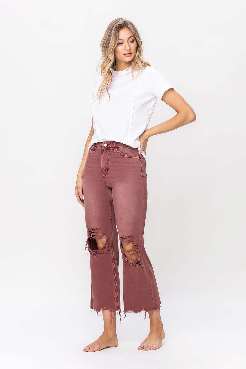 90'S VINTAGE CROP FLARE - RUSSET BROWN