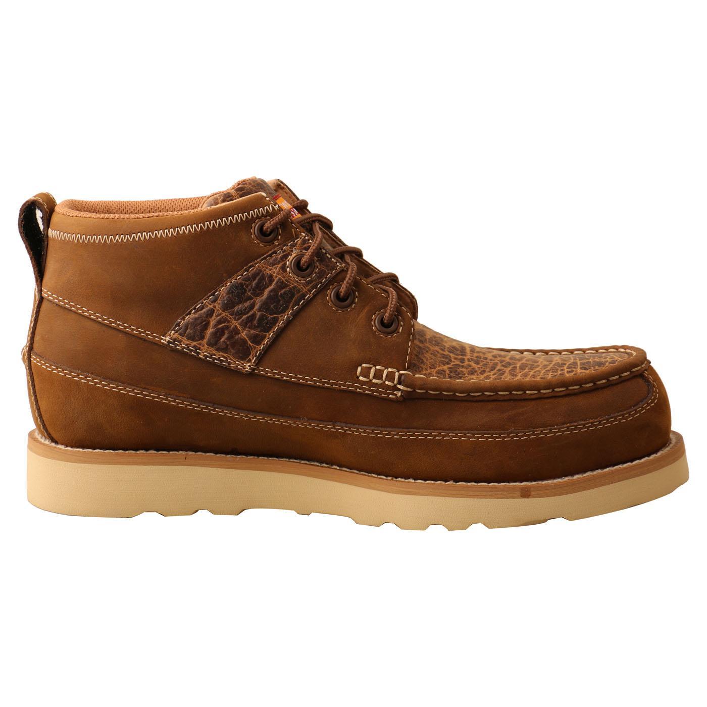 4" Work Wedge Sole Boot - Distressed Saddle & Cognac MCAN002