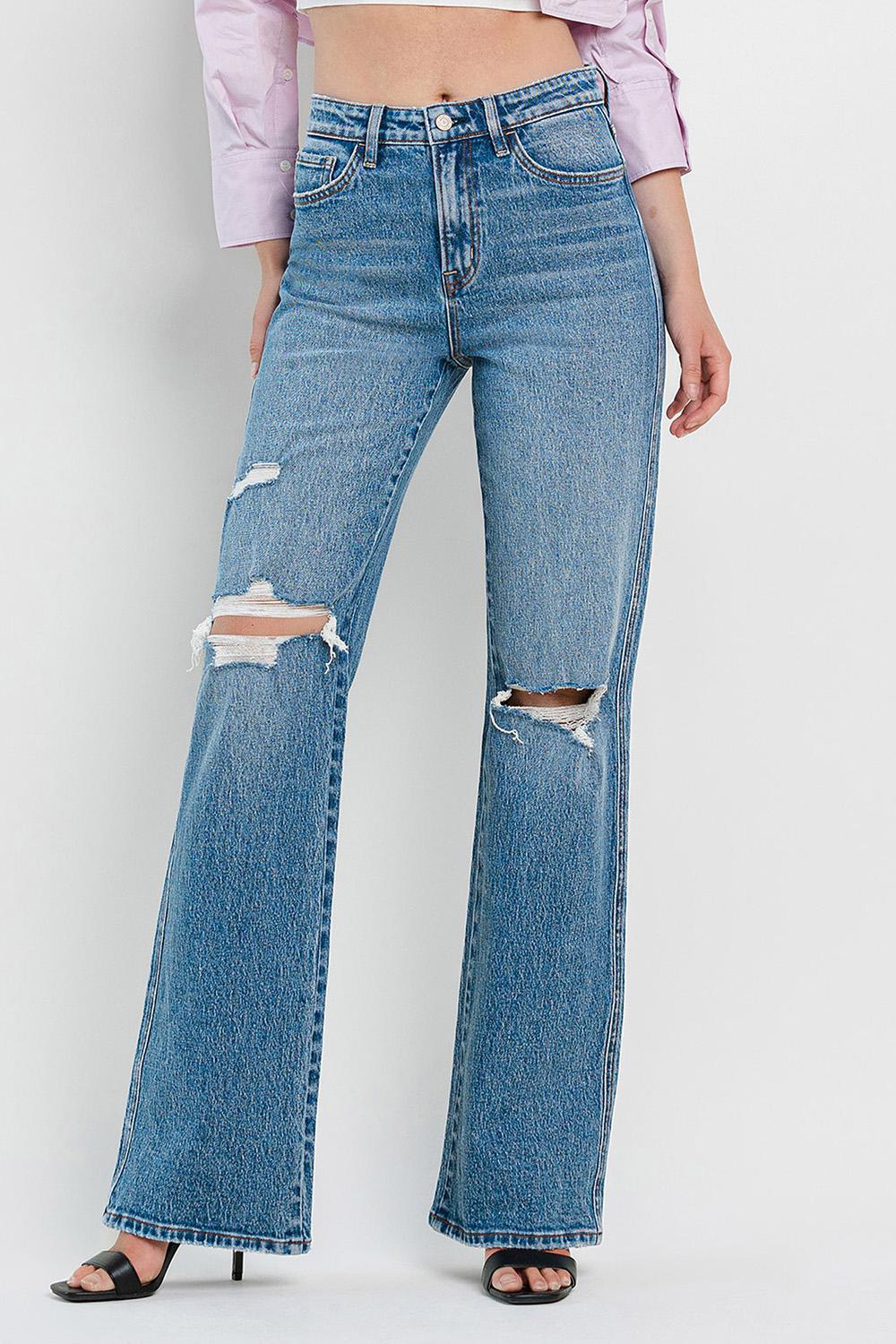 90's Vintage Super High Rise Flare Jeans
