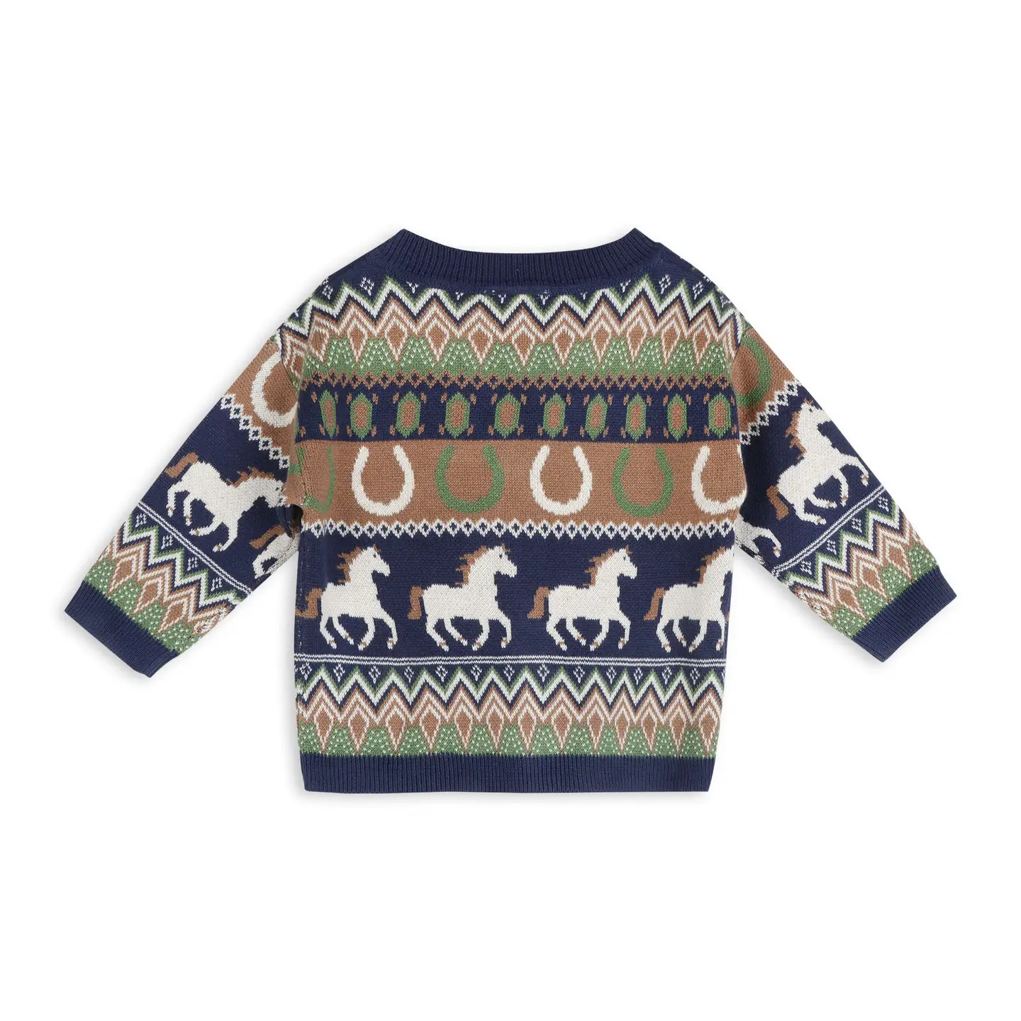 Western Jacquard Knit Baby Cardigan (Organic Cotton)