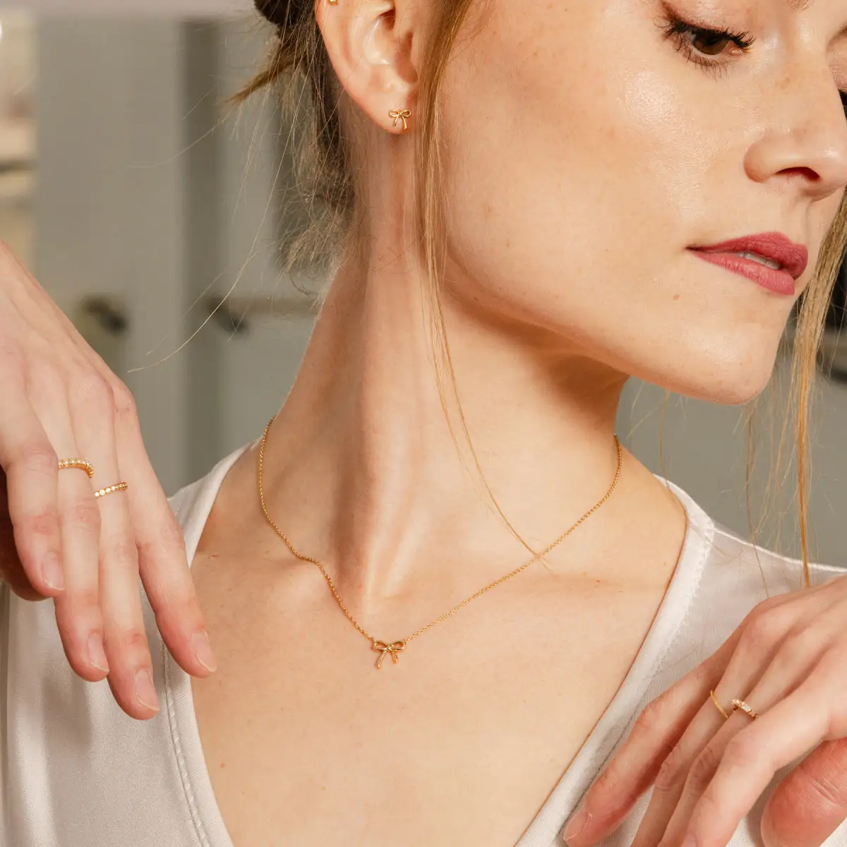 Made By Mary Bow Necklace - Gold